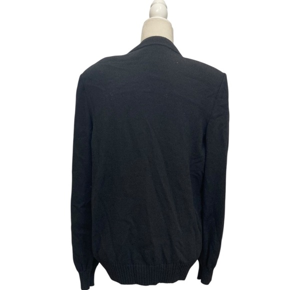 ST. JOHN Black Santana Knit Cardigan Sweater Jacket Insignia Crest Gold Buttons - Picture 4 of 10